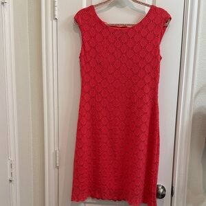 Connected Apparel Coral Lace Mini Dress